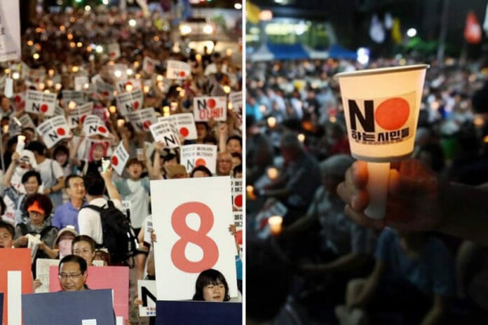 Người dân Hàn Quốc biểu tình phản đối quyết định của Nhật Bản