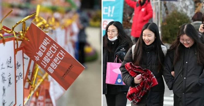 Các sĩ tử Hàn Quốc đi thi đại học vào ngày lạnh nhất đầu đông, Seoul -2ºC, Gangwon -7ºC