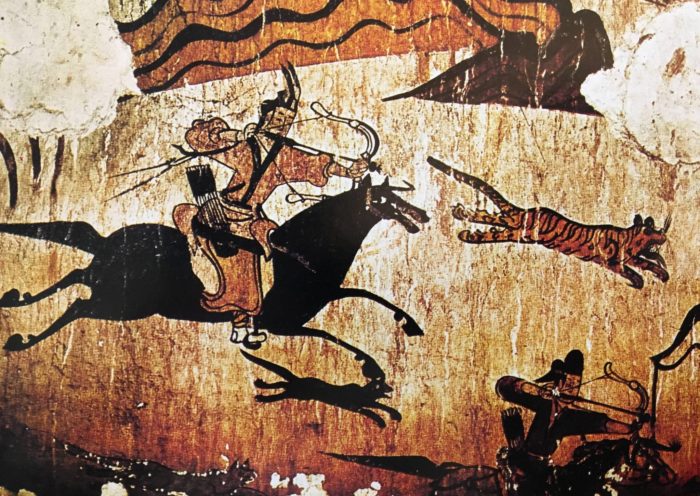 Bức tranh cổ minh họa cảnh săn bắn thời Goguryeo.