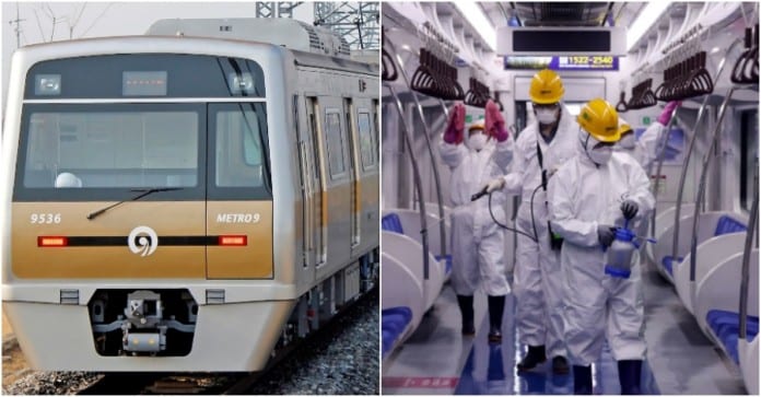 "Té ngửa" tàu điện ngầm line 9 dùng thuốc khử trùng hết hạn