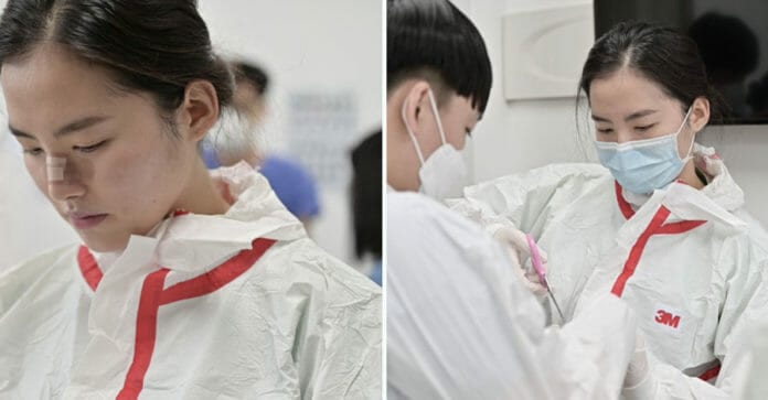 COVID-19: Nữ sĩ quan dùng băng keo bảo vệ mũi & Tình cảm của người Hàn gửi tới vùng dịch