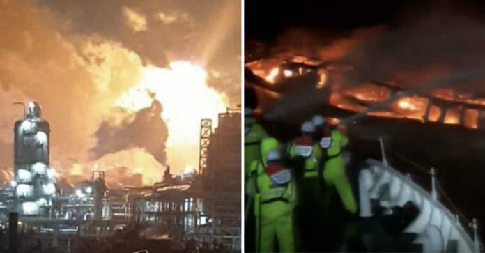 Cháy nổ lớn ở nhà máy hóa chất Lotte và tàu đánh cá ở Jeju, 5 người Việt Nam bị mất tích