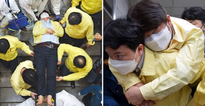 Thị trưởng Daegu gục ngã trong buổi họp báo sau 35 ngày chỉ ngủ ở văn phòng