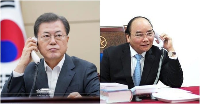 Tổng thống Hàn Quốc điện đàm nhờ Việt Nam tạo điều kiện cho các doanh nghiệp nhập cảnh