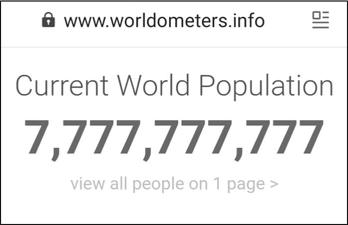 Dân số thế giới vượt mốc 7.777.777.777 người