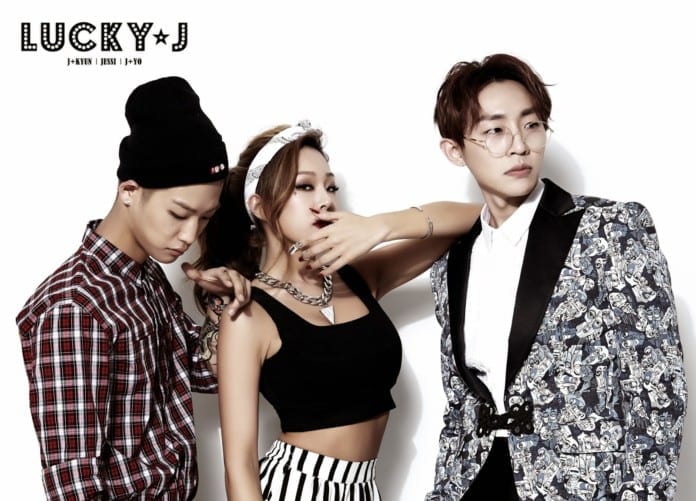 Jessi với J'Kyun và J-Yo thời còn trong nhóm Lucky J.